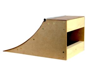 handmade wooden quarterpipe for handboarding